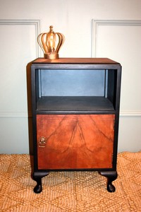 Antique Bedside Cabinet with Queen Anne Legs