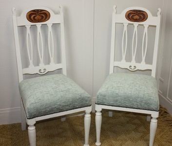 Art Nouveau Oak Chairs