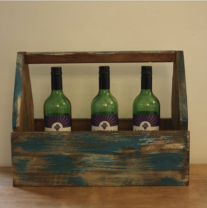Shabby Chic Wooden Bottle Caddy/Planter